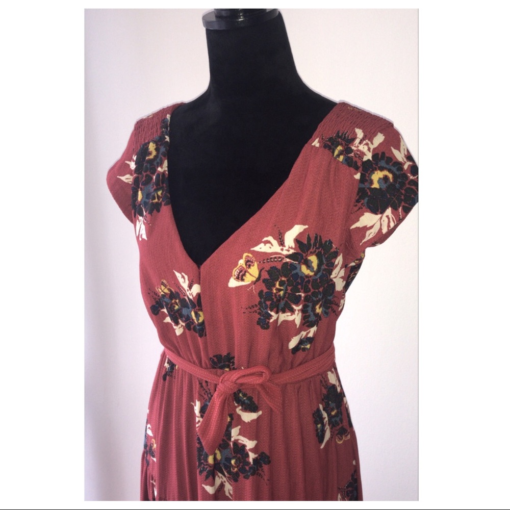 FREE PEOPLE FLORAL PRINT MIDI DRESS - Picture 3 of 8
